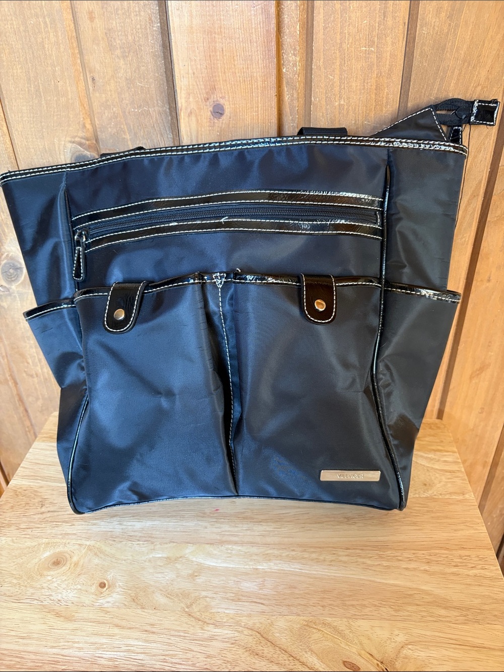 NWOT Villager Canvas/Patent Leather Bag